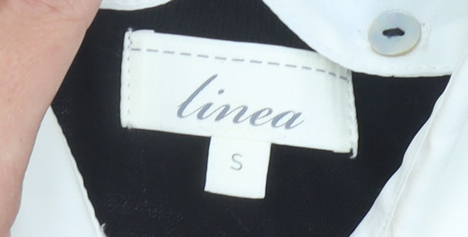 Linea Women’s Black Collared Pullover Jumper Small Merino Wool