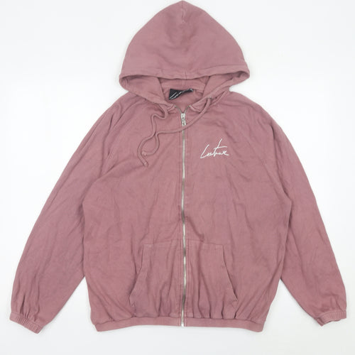 The Couture Club Womens Pink Full Zip Hoodie Size 8 Regular Fit
