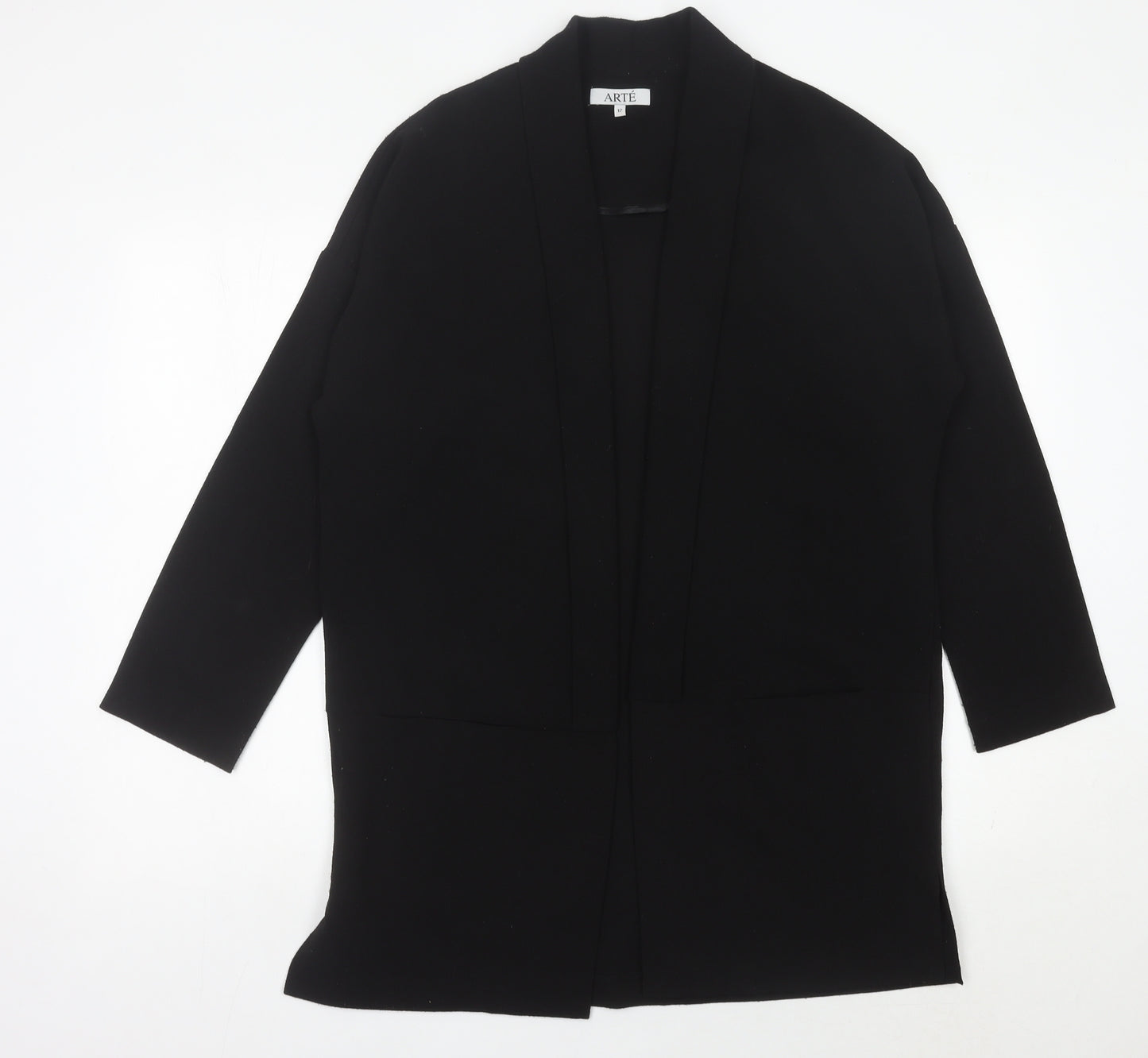 ARTÉ Womens Black Size 12 Mid-Length Open Jacket Blazer