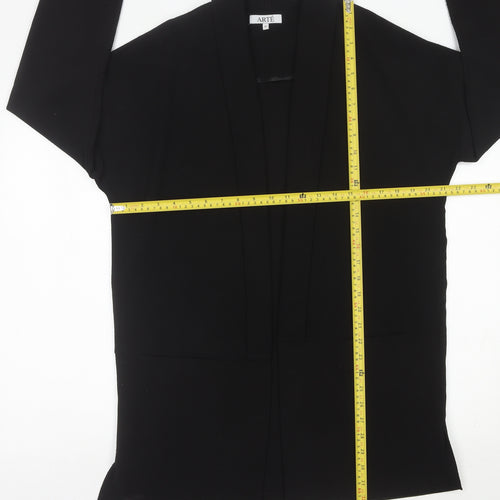 ARTÉ Womens Black Size 12 Mid-Length Open Jacket Blazer