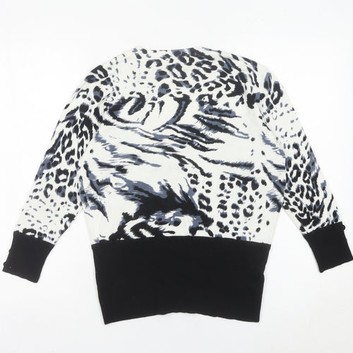 Just Elegance Women’s Black Animal Print Sequin Cardigan L