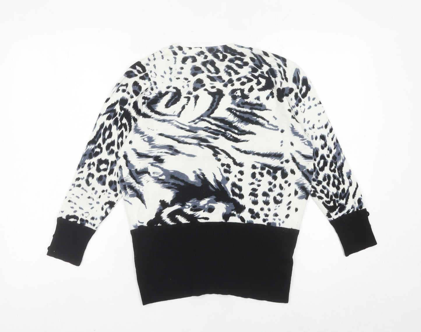 Just Elegance Women’s Black Animal Print Sequin Cardigan L