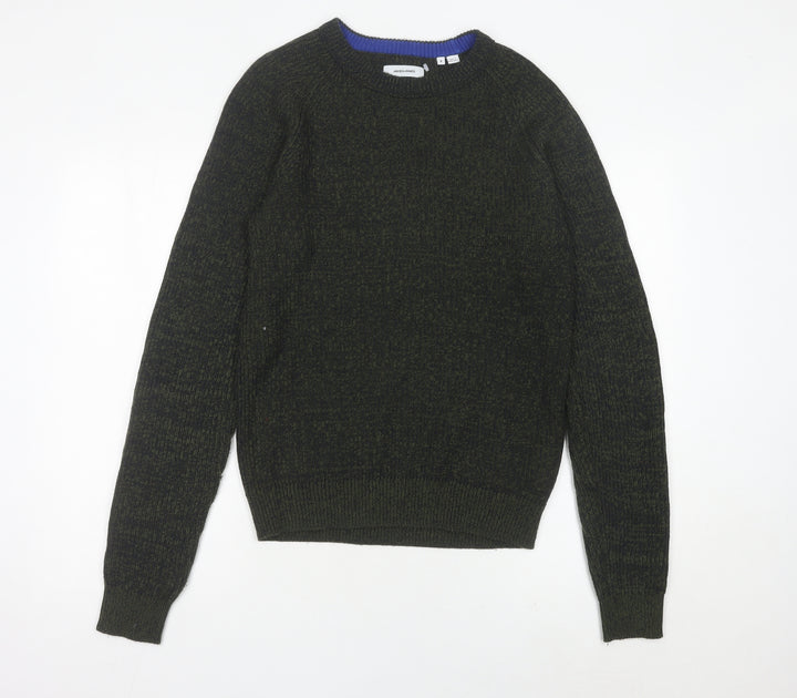 Jack & Jones Men’s Green Knit Pullover Jumper Size S Regular Fit