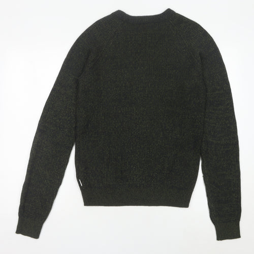 Jack & Jones Men’s Green Knit Pullover Jumper Size S Regular Fit