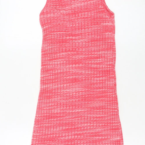 Zara Women’s Pink Sleeveless Tank Dress Size 8 Scoop Neck Stretch