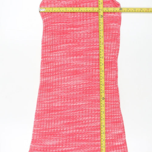 Zara Women’s Pink Sleeveless Tank Dress Size 8 Scoop Neck Stretch