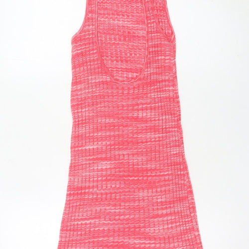 Zara Women’s Pink Sleeveless Tank Dress Size 8 Scoop Neck Stretch