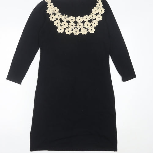 Next Women’s Black Cotton Scoop Neck Sheath Dress Size 8