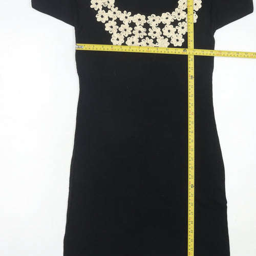 Next Women’s Black Cotton Scoop Neck Sheath Dress Size 8