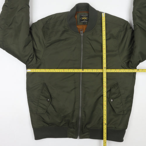Next Men’s Green Bomber Jacket L 42-44" Nylon Padded Casual
