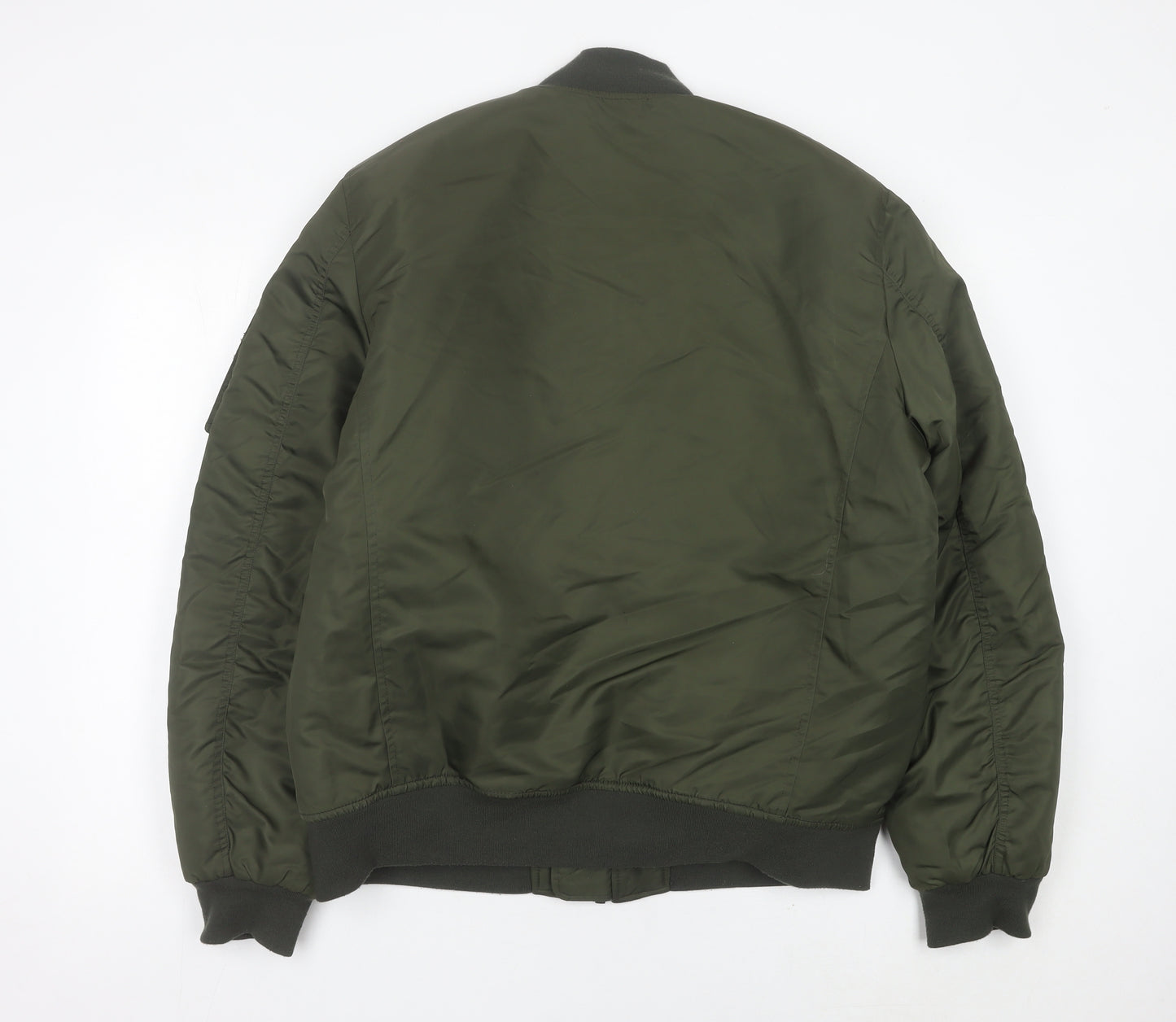 Next Men’s Green Bomber Jacket L 42-44" Nylon Padded Casual