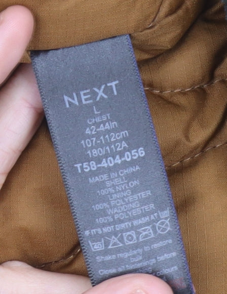 Next Men’s Green Bomber Jacket L 42-44" Nylon Padded Casual