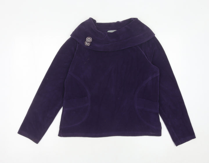 Marks and Spencer Women’s Purple Velour Cowl Neck Sweatshirt M
