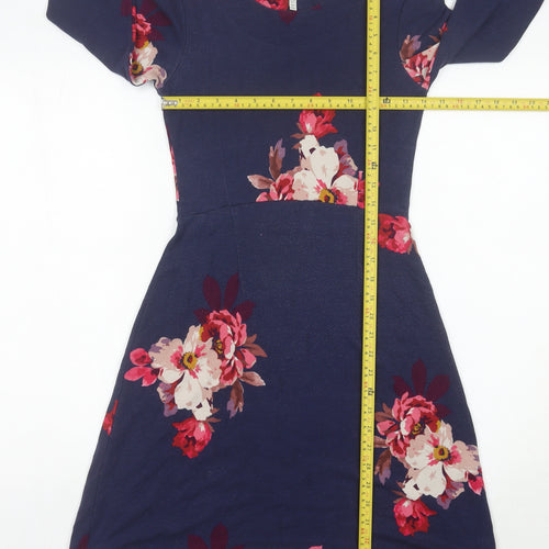 Joules Women’s Blue Floral A-Line Dress Size 8 Knee Length