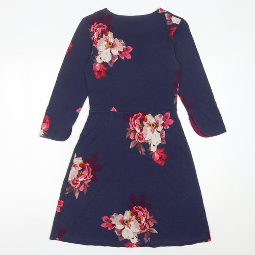 Joules Women’s Blue Floral A-Line Dress Size 8 Knee Length