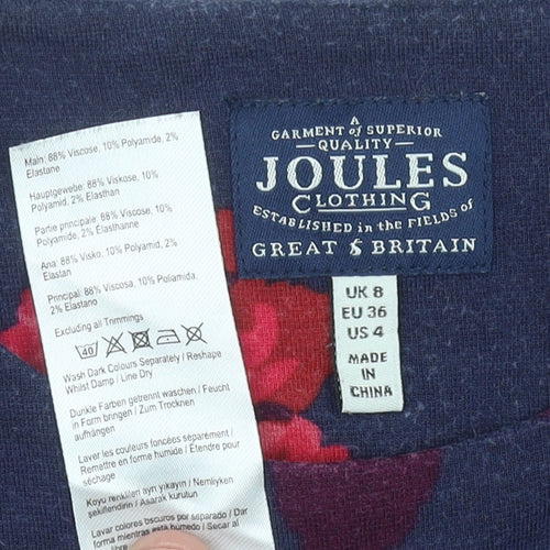 Joules Women’s Blue Floral A-Line Dress Size 8 Knee Length