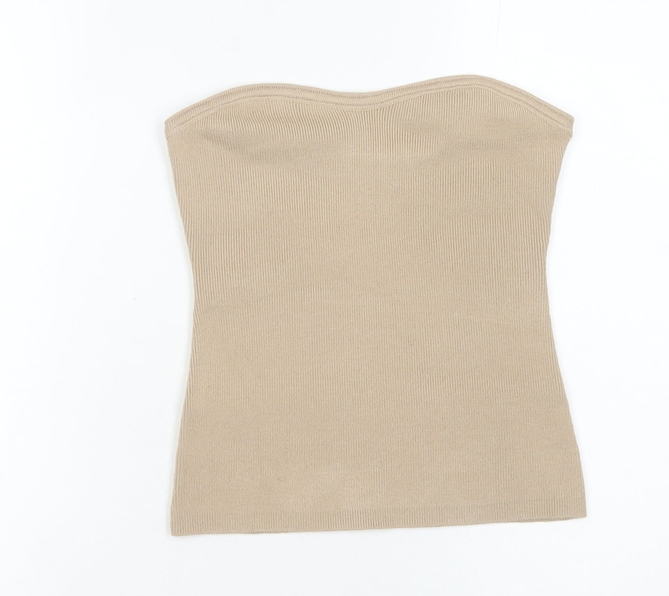 Next Women’s Beige Strapless Slim Fit Knit Tank Top S