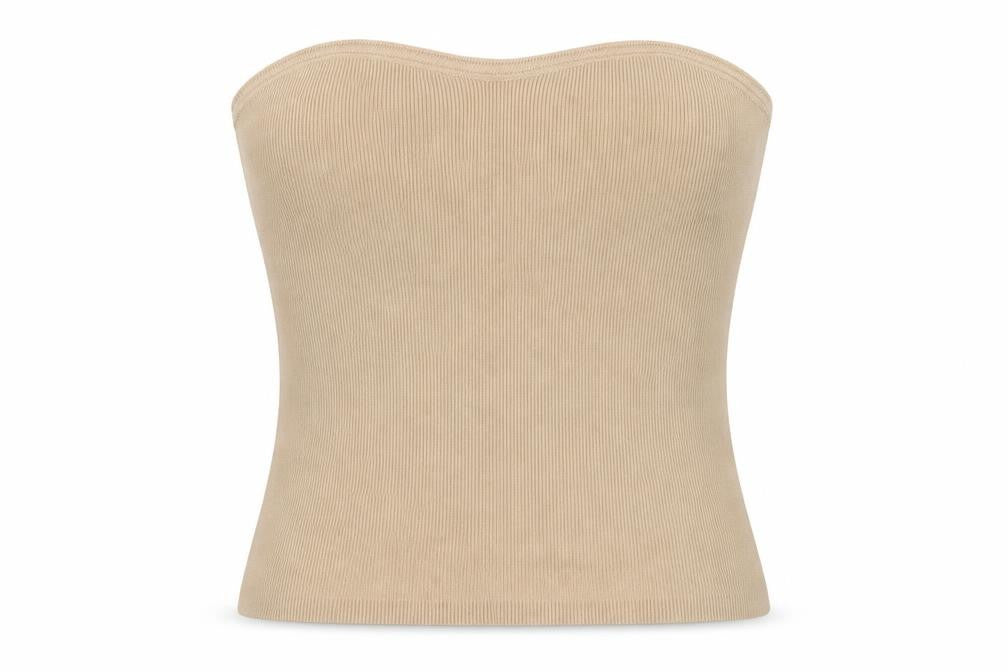 Next Women’s Beige Strapless Slim Fit Knit Tank Top S