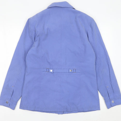 Klassik Womens Blue Jacket Size 10 Casual Collared Mid-Length