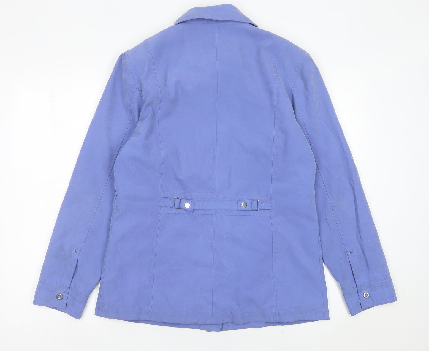 Klassik Womens Blue Jacket Size 10 Casual Collared Mid-Length