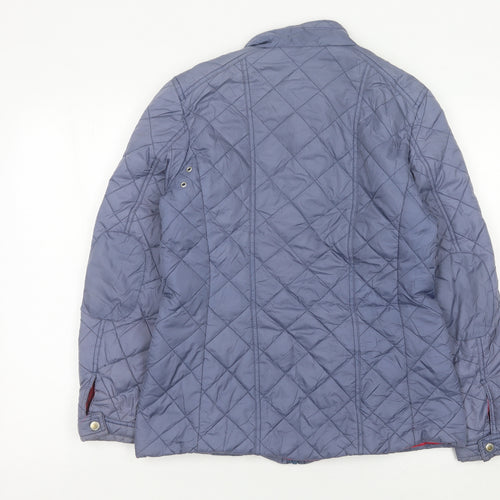 Feraud Womens Blue Quilted Mid-Length Jacket Size 14