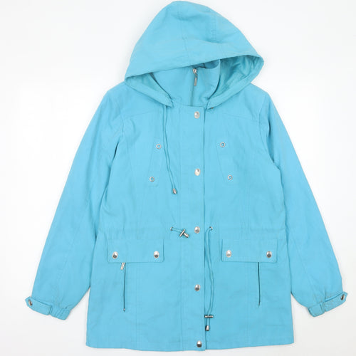 JBC Collection Womens Blue Size 12 Hooded Parka Jacket Casual