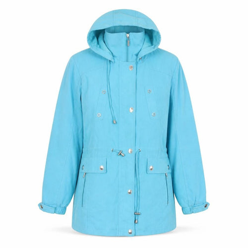 JBC Collection Womens Blue Size 12 Hooded Parka Jacket Casual