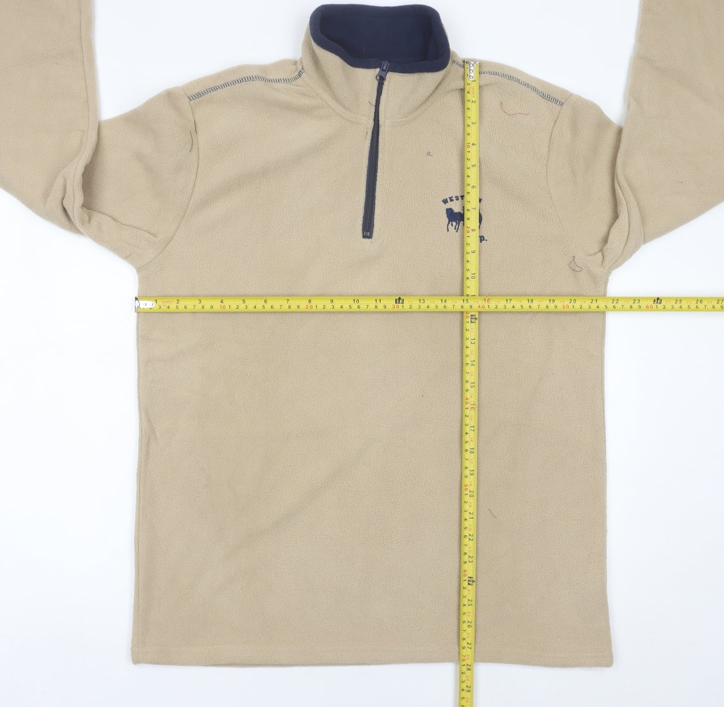 Atlas For Men Beige Fleece 1/4 Zip Pullover Sweatshirt Mens M