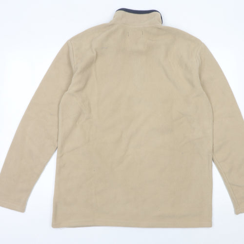Atlas For Men Beige Fleece 1/4 Zip Pullover Sweatshirt Mens M