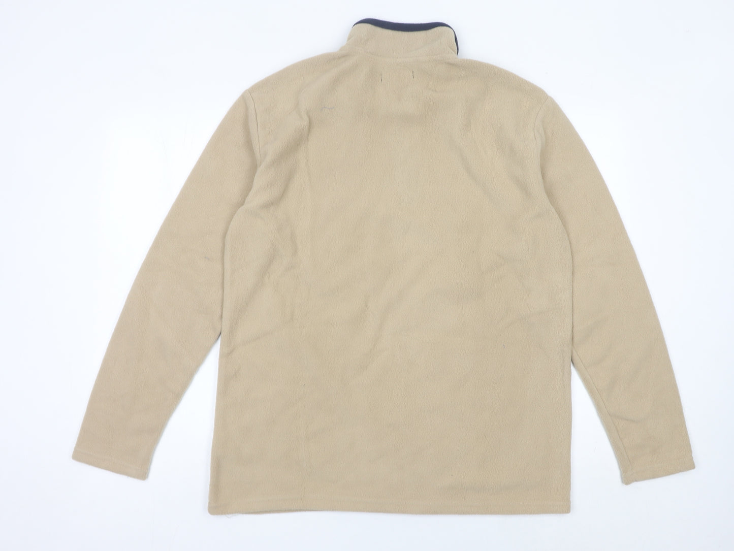 Atlas For Men Beige Fleece 1/4 Zip Pullover Sweatshirt Mens M