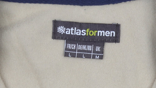 Atlas For Men Beige Fleece 1/4 Zip Pullover Sweatshirt Mens M