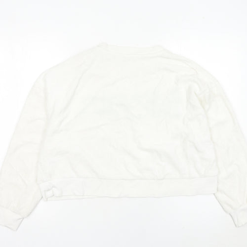 Zara Womens White Miami FL Sweatshirt Medium Cotton Blend