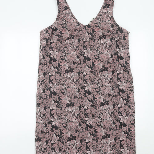 Tu Women’s Pink Floral Shift Dress Size 14 Sleeveless V-Neck