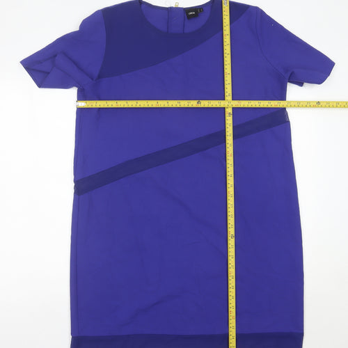 ASOS Women’s Blue Colourblock Shift Dress Size 16 Short Sleeve Workwear
