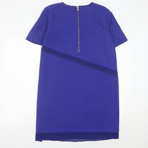 ASOS Women’s Blue Colourblock Shift Dress Size 16 Short Sleeve Workwear