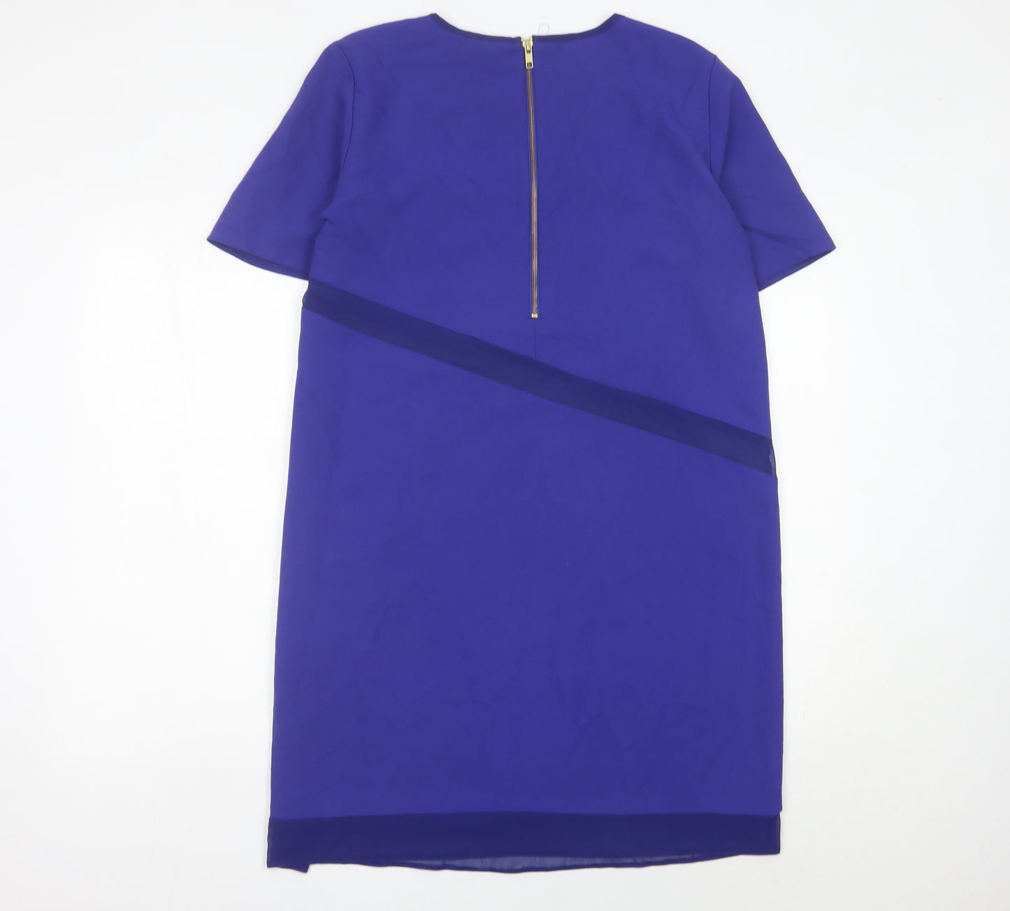 ASOS Women’s Blue Colourblock Shift Dress Size 16 Short Sleeve Workwear