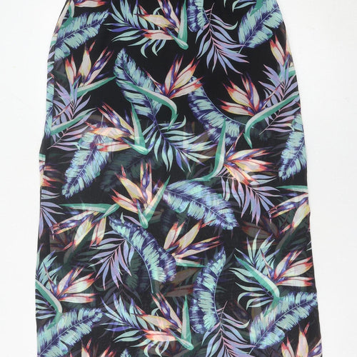 H&M Women’s Multicoloured Tropical Floral Midi Skirt Size 8
