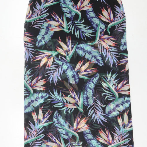 H&M Women’s Multicoloured Tropical Floral Midi Skirt Size 8