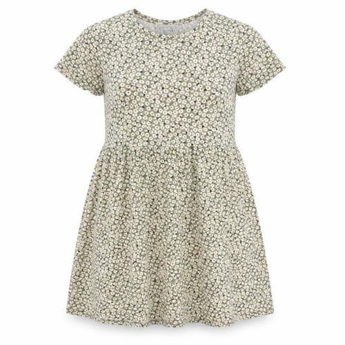 Pull&Bear Women’s Green Floral Skater Dress Size S Short Sleeve