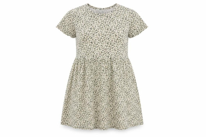 Pull&Bear Women’s Green Floral Skater Dress Size S Short Sleeve