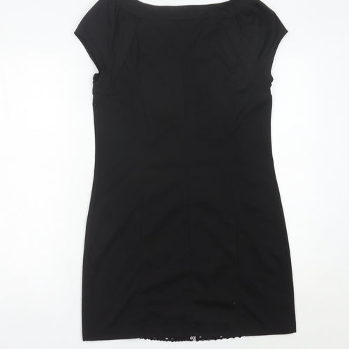 Red Herring Women’s Black Sequin Short Sleeve Bodycon Dress Size 14