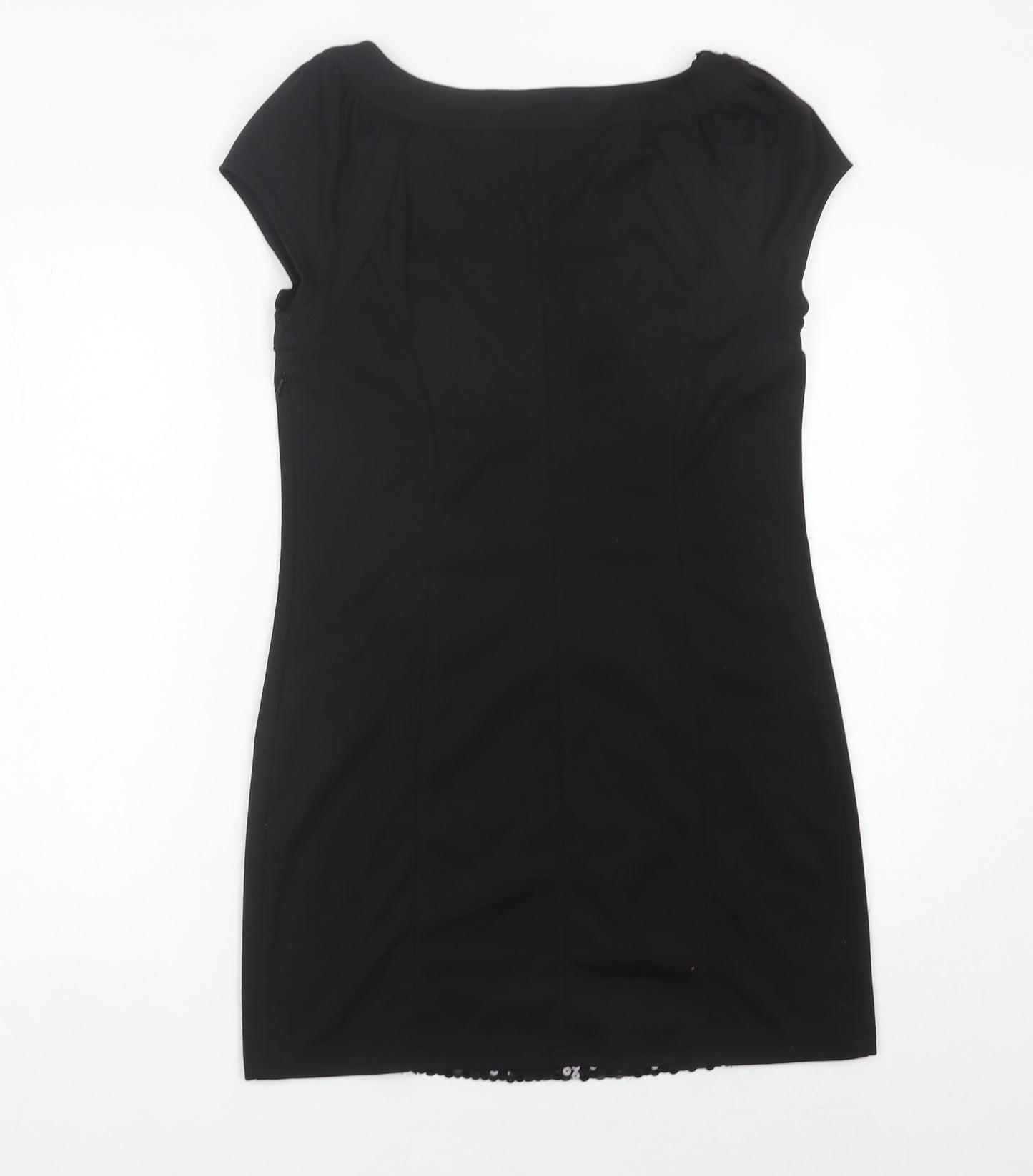 Red Herring Women’s Black Sequin Short Sleeve Bodycon Dress Size 14