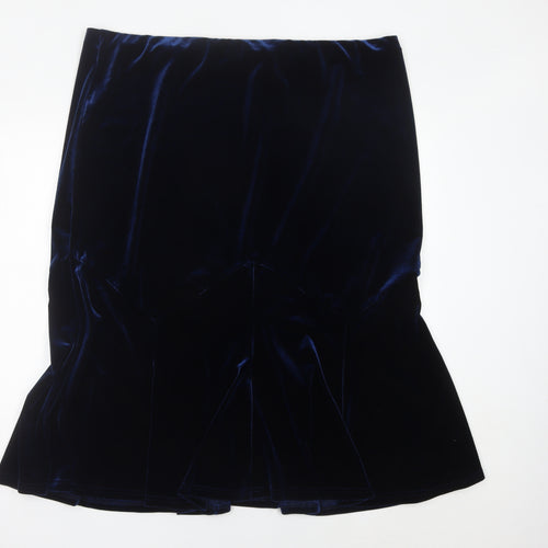 Bm Women Blue Velvet Trumpet Skirt Size 22 Stretch Elegant