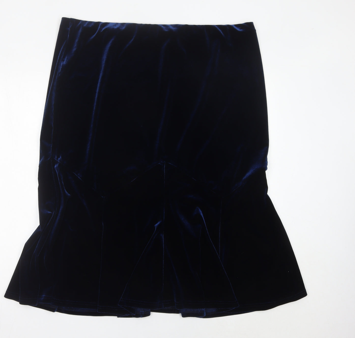 Bm Women Blue Velvet Trumpet Skirt Size 22 Stretch Elegant