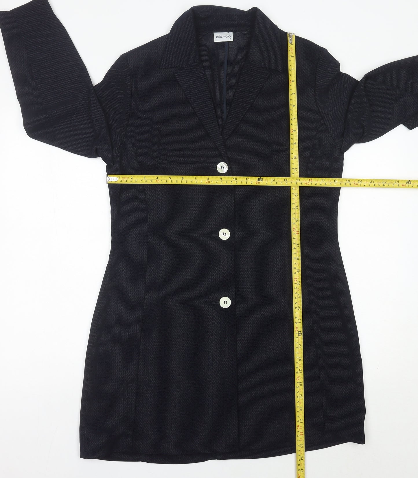 Bianca Women's Black Size 10 Mid-Length Blazer Jacket