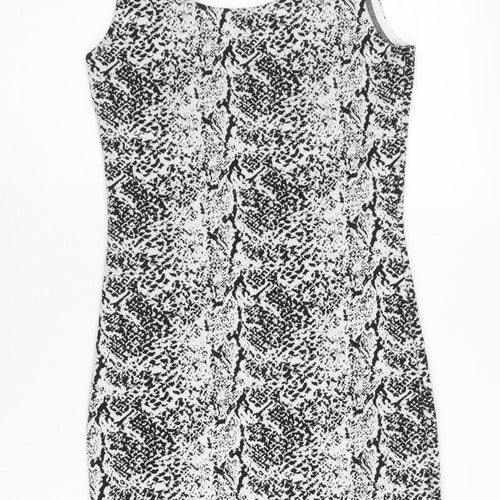 H&M Divided Women’s Black XS Bodycon Animal Print Sleeveless Dress