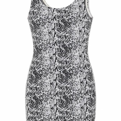 H&M Divided Women’s Black XS Bodycon Animal Print Sleeveless Dress