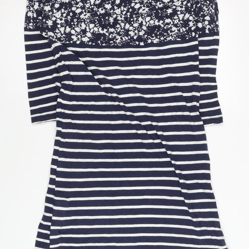 Joules Women’s Blue Floral Stripe Shift Dress UK 6 Cotton Viscose