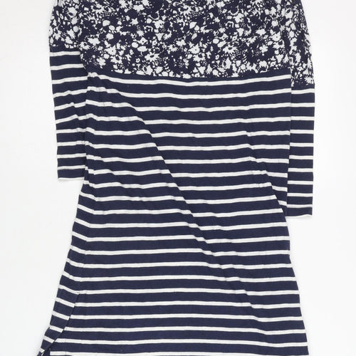 Joules Women’s Blue Floral Stripe Shift Dress UK 6 Cotton Viscose