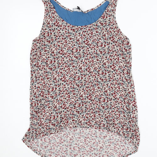 Warehouse Womens Multicoloured Floral Tank Top UK 8 Viscose Scoop Neck